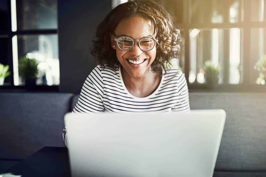 woman on her laptop