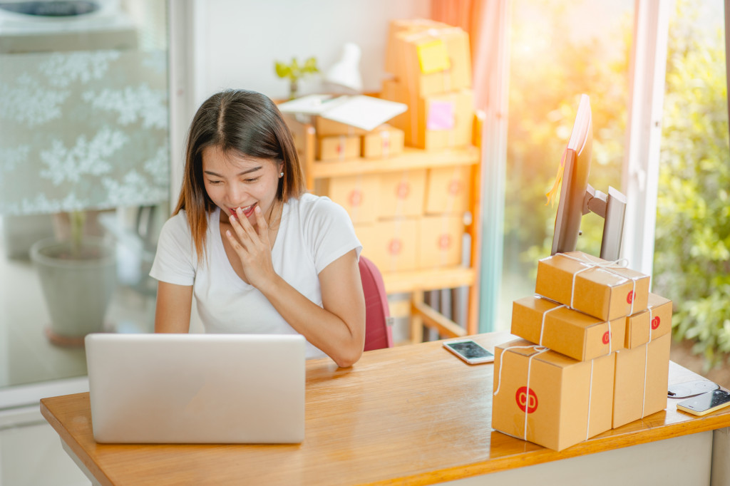 A customer shopping through online channels