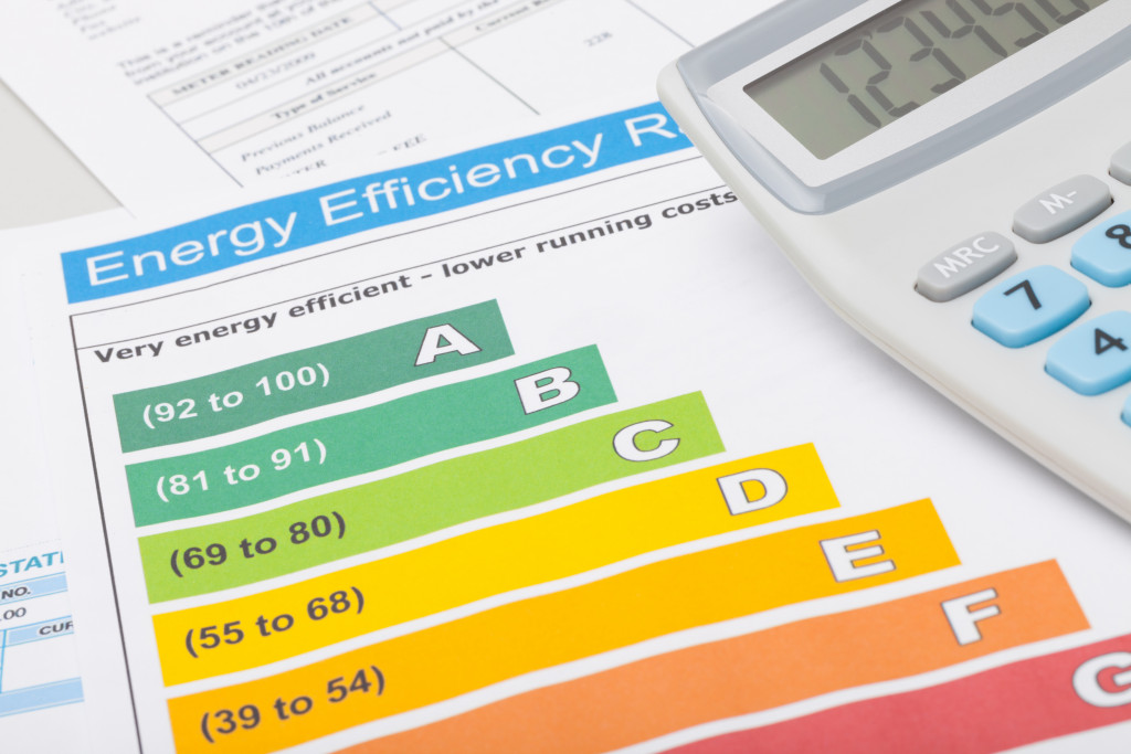 An energy efficiency chart with calculator