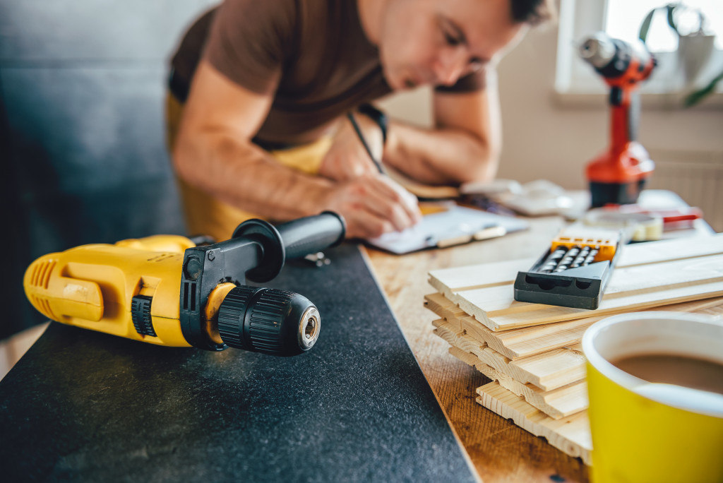 a repairman working 